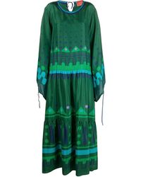 La DoubleJ - Vesta Printed Silk-twill Maxi Dress - Lyst