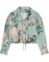 Givenchy - Rose-Print Cropped Shirt - Lyst