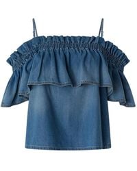 Pinko - Ruffled Off-Shoulder Top - Lyst