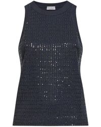 Brunello Cucinelli - Sequin-Embroidered Racerback Top - Lyst