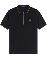Fred Perry - Polo À Fermeture Zippée Et Extrémités Contrastantes - Lyst