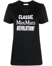 Max Mara - T-Shirt mit Slogan-Print - Lyst