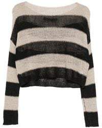 Enza Costa - Stripe-Pattern Bateau-Neck Sweater - Lyst