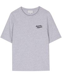 Maison Kitsuné - T-shirt en coton à logo brodé - Lyst