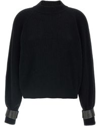 Brunello Cucinelli - Geribbelde Trui Met Monili Cuffs - Lyst