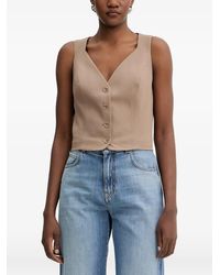 Guess - Button-Up Sleeveless Vest - Lyst