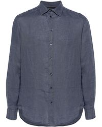 Emporio Armani - Long-sleeve Linen Shirt - Lyst