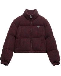 Prada - Cropped Cashmere And Wool Down Jacket - Lyst