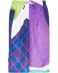 DUOltd - Check Print Track Shorts - Lyst