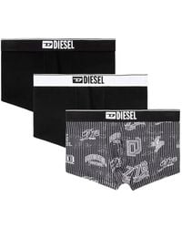DIESEL - Damien-D Logo-Waistband Printed Boxers - Lyst