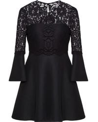 Valentino Garavani - Lace-Paneled Flared Dress - Lyst