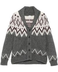 Eleventy - Fair Isle Shawl-Collar Cardigan - Lyst