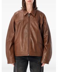 Haikure - Zip-Up Leather Jacket - Lyst