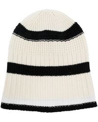 Barrie - Textured Stripes Cashmere Beanie Hat - Lyst