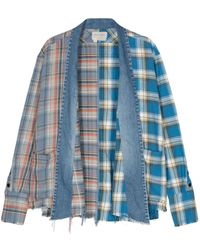 Greg Lauren - Gl1 Mixed Plaid Shirt Jacket - Lyst