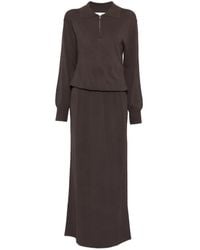 Brandon Maxwell - Sabine Quarter-Zip Maxi Dress - Lyst