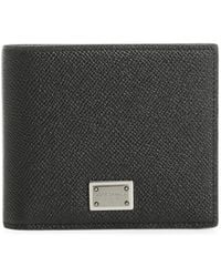 Dolce & Gabbana - Calfskin Bifold Wallet With Logo Tag - Lyst