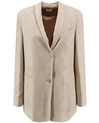 Alysi - Corduroy Shawl-Lapel Blazer - Lyst