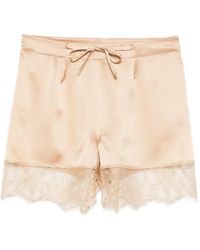 Carine Gilson - Lace-Detail Silk Pyjama Shorts - Lyst