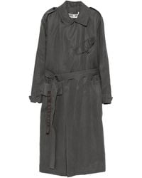 OPEN YY - Motorcycle Maxi Belted Trench Coat - Lyst