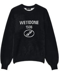 we11done - Logo-Intarsia Fuzzy-Knit Sweater - Lyst