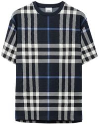 Burberry - Ferrybridge Check-patterned Boxy-fit Cotton-knit T-shirt - Lyst