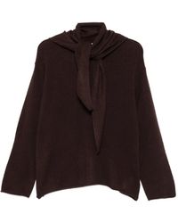 IVORY PARIS - Scarf-Detail Long-Sleeve Sweater - Lyst