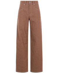 Brunello Cucinelli - Contrast-Stitch Wide-Leg Jeans - Lyst