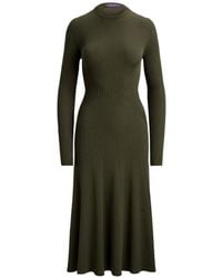 Ralph Lauren - Robe Nervurée À Coupe Mi-Longue - Lyst