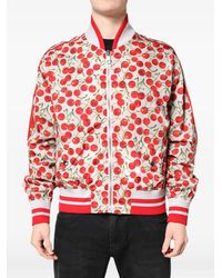 Dolce & Gabbana - Cherry-Print Bomber Jacket - Lyst
