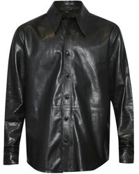 Amiri - Button-Fastening Leather Jacket - Lyst