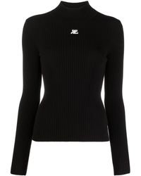 Courreges - Embroidered-logo Long-sleeve Top - Lyst