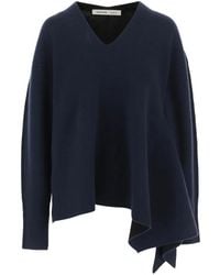 Carven - Asymmetric V-Neck Sweater - Lyst