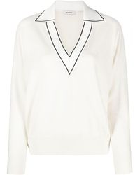 Sandro - Logo-embroidered Wool Polo Top - Lyst