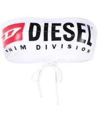 DIESEL - Bfb-bryna Logo-print Bikini Top - Lyst