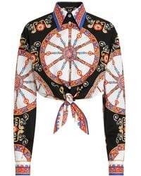 Dolce & Gabbana - Carretto-Print Cotton Poplin Shirt - Lyst