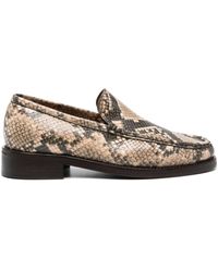 Acne Studios - Snakeskin-print Leather Loafers - Lyst