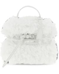 Moschino - Small Tie Me Shearling Tote Bag - Lyst