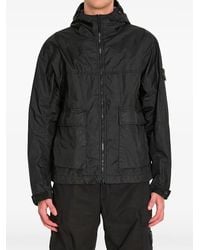 Stone Island - Logo-Patch Hooded Jacket - Lyst