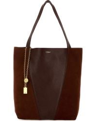 Chloé - Spin Shopper Van Bewerkt En Suède Leer - Lyst