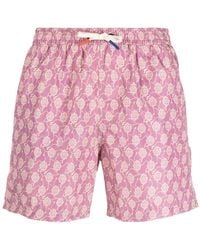 Altea - Floral-Print Drawstring Swim Shorts - Lyst
