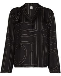 Totême - Monogram Silk Pyjama Shirt - Lyst