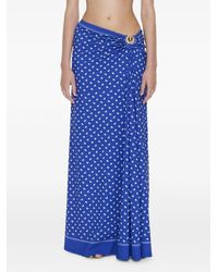 Christopher Esber - Bandana-Print Ruched Long Skirt - Lyst