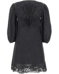 BOSS - Driketta Embroidered Balloon-Sleeve Dress - Lyst