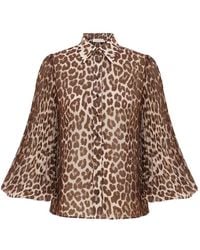 Zimmermann - Sunray Leopard-Print Collared Shirt - Lyst