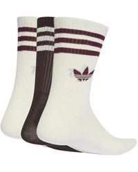 adidas - Logo-Embroidered Striped Socks (Set Of Three Pairs) - Lyst