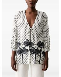 Marc O' Polo - Palm-Print Front-Tie Open Tunic - Lyst