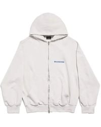 Balenciaga - Logo-detail Zip-up Hoodie - Lyst