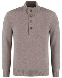 Gran Sasso - Button-Fastening High-Neck Sweater - Lyst