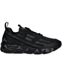 EA7 - Logo-Print Faceted-Sole Sneakers - Lyst